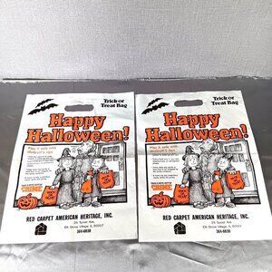 2 VTG 90s Halloween Trick or Treat Bags Lot McGruff Crime Dog American Heritage